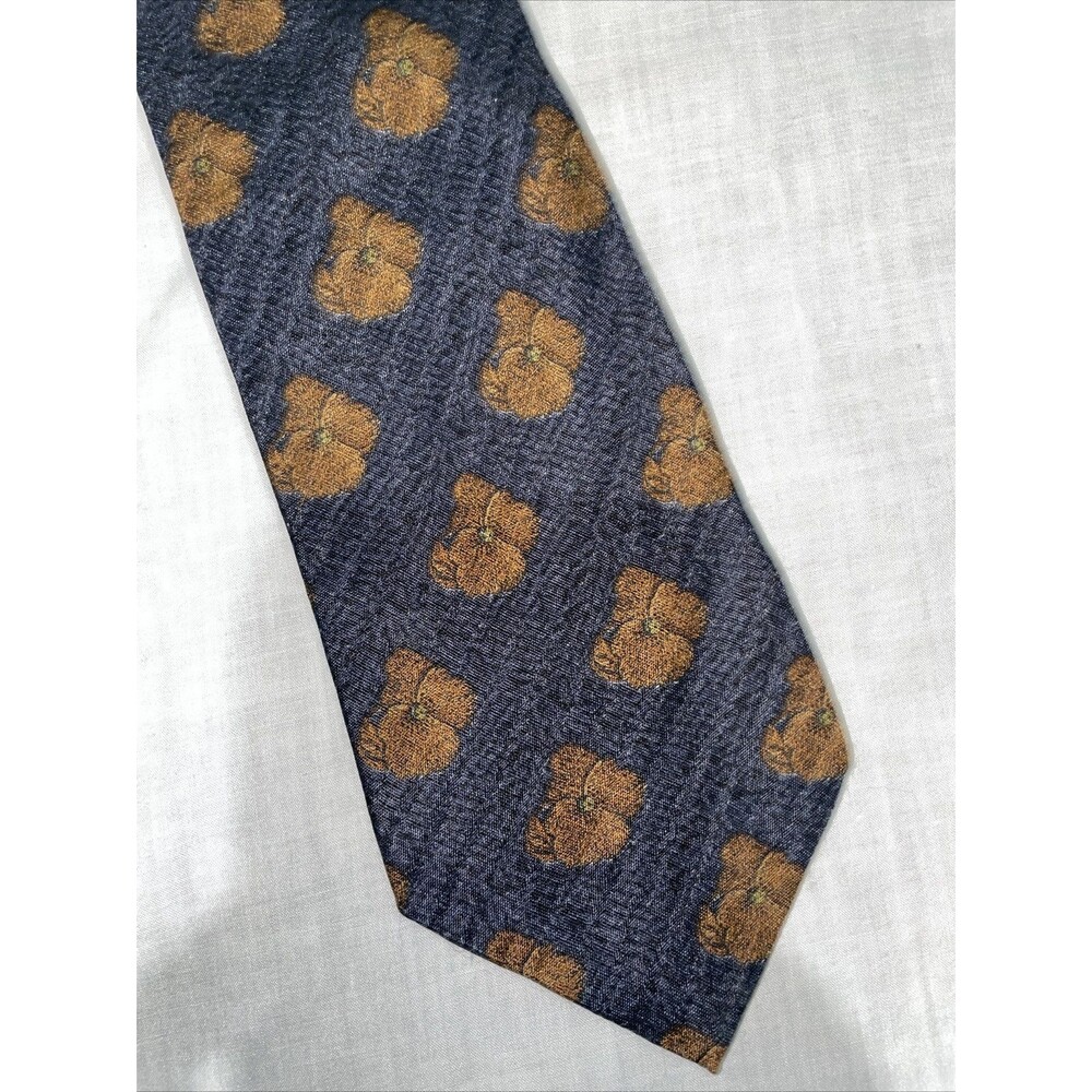 Ermenegildo Zegna Men’s Dress Tie Size 56” 3.75” Blue Floral Business Formal
